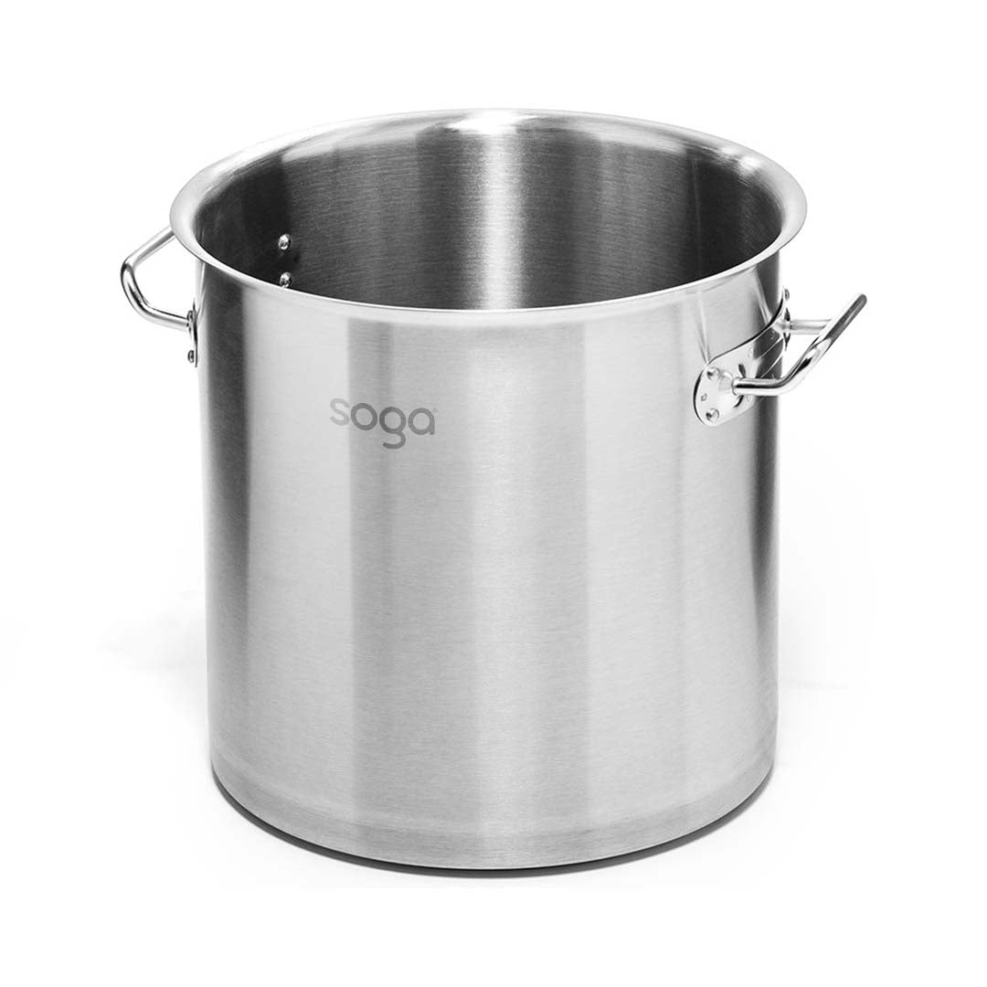 SOGA Stock Pot 130L Top Grade Thick Stainless Steel Stockpot 18/10 Without Lid - Hospitality Connect
