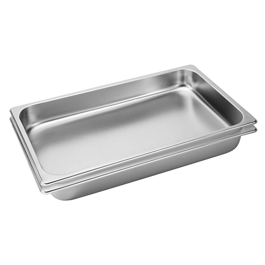 SOGA 2X Gastronorm GN Pan Full Size 1/1 GN Pan 6.5cm Deep Stainless Steel Tray - Hospitality Connect