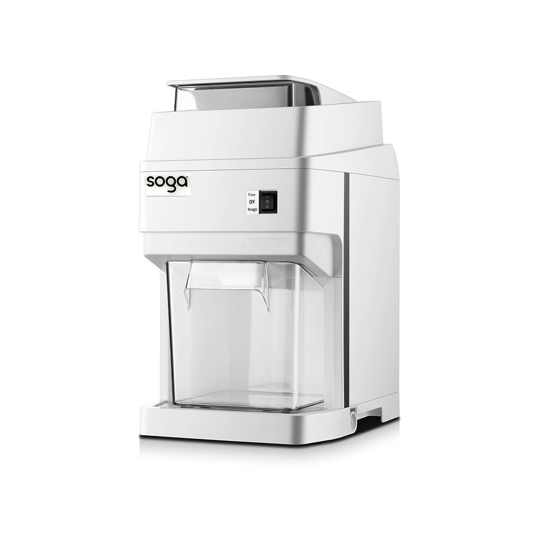 SOGA 300 Watts Electric Ice Shaver Crusher Slicer Snow Cone Maker Commercial Tabletop Machine 120kgs/h White - Hospitality Connect