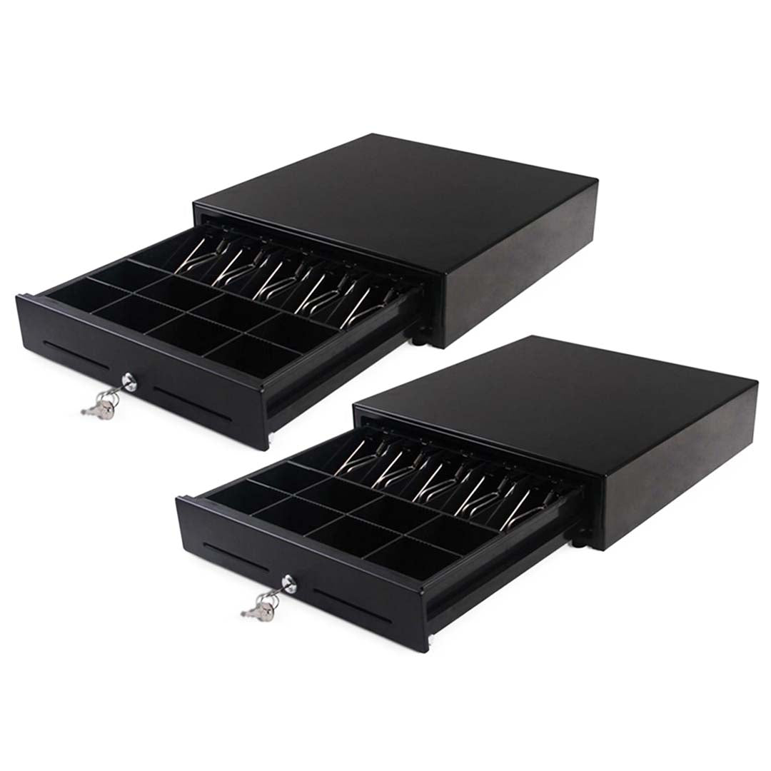 SOGA 2X Black Heavy Duty Cash Drawer Electronic 4 Bills 8 Coins Cheque Slot Tray Pos 410 - Hospitality Connect