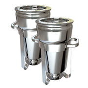 SOGA 2X 7L Round Stainless Steel Soup Warmer Marmite Chafer Full Size Catering Chafing Dish - Hospitality Connect