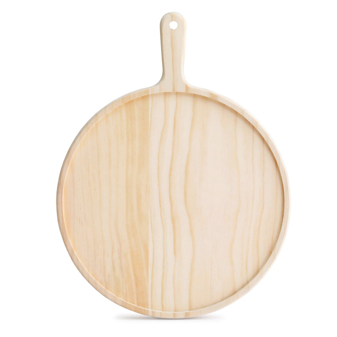 SOGA 8 inch Round Premium Wooden Pine Food Serving Tray Charcuterie Board Paddle Home Decor - Hospitality Connect