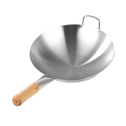 SOGA 38cm Stainless Steel Kitchen Cooking Wok with Wood Handle - Hospitality Connect