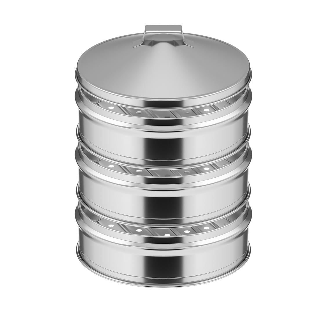 SOGA 3 Tier Stainless Steel Steamers With Lid Work inside of Basket Pot Steamers 25cm - Hospitality Connect