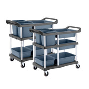 SOGA 2X 3-Tier Commercial Soiled Food Trolley Dirty Plate Cart Five Buckets Kitchen Food Utility - Hospitality Connect