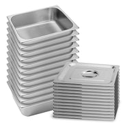 SOGA 12X Gastronorm GN Pan Full Size 1/2 GN Pan 10cm Deep Stainless Steel Tray With Lid - Hospitality Connect