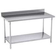 SOGA Commercial Catering Kitchen Stainless Steel Prep Work Bench Table with Back-splash 150*70*85cm - Hospitality Connect