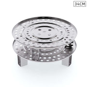 SOGA 2X 34cm Stainless Steel Steamer Insert Stock Pot Steaming Rack Stockpot Tray - Hospitality Connect