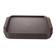 SOGA Rectangular Serving Tray Heavy Duty Waterproof Stackable Plastic Food Snack Pan Set of 5 Coffee - Hospitality Connect