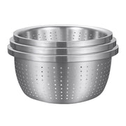 SOGA Stainless Steel Nesting Basin Colander Perforated Kitchen Sink Washing Bowl Metal Basket Strainer Set of 3 - Hospitality Connect