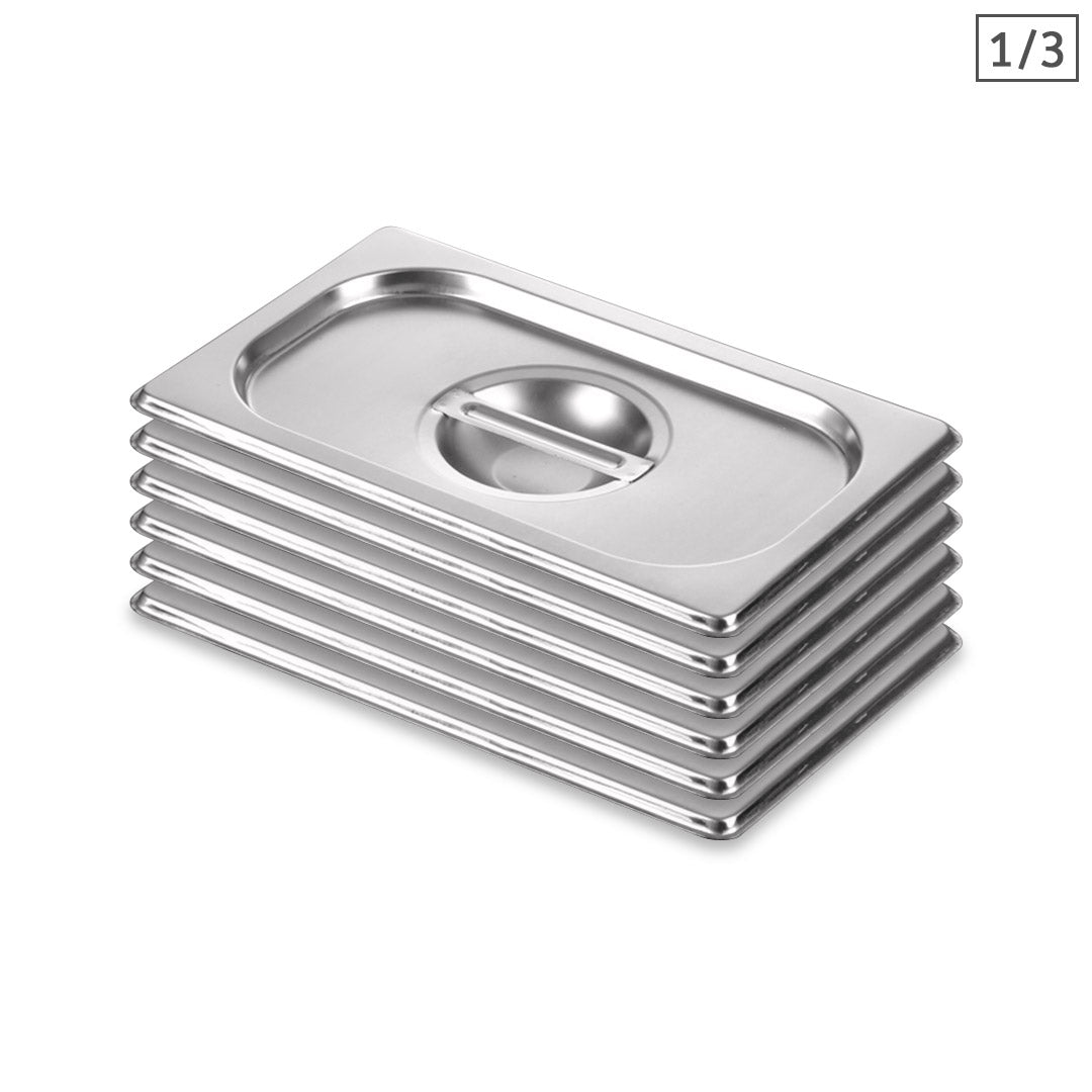 SOGA 6X Gastronorm GN Pan Lid Full Size 1/3 Stainless Steel Tray Top Cover - Hospitality Connect