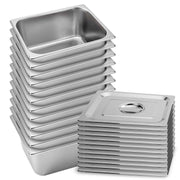 SOGA 12X Gastronorm GN Pan Full Size 1/2 GN Pan 15cm Deep Stainless Steel Tray With Lid - Hospitality Connect