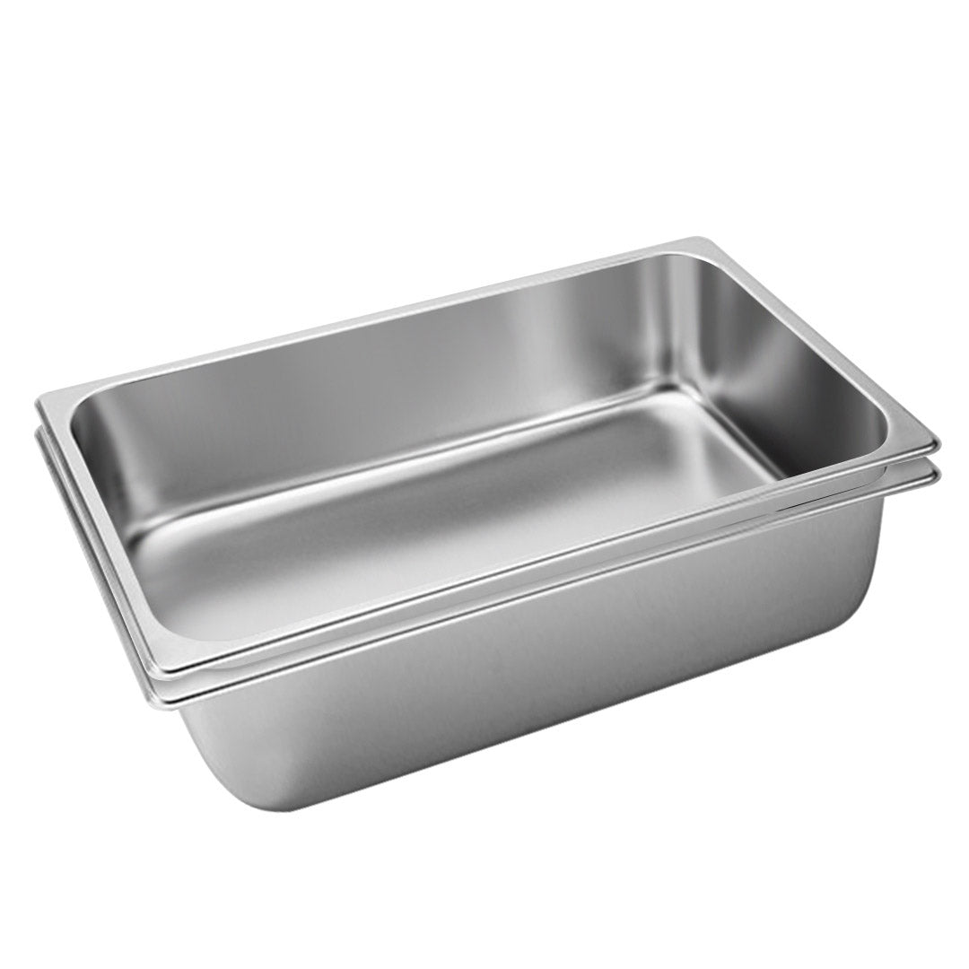 SOGA 2X Gastronorm GN Pan Full Size 1/1 GN Pan 15cm Deep Stainless Steel Tray - Hospitality Connect