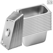 SOGA 12X Gastronorm GN Pan Full Size 1/3 GN Pan 15cm Deep Stainless Steel Tray With Lid - Hospitality Connect