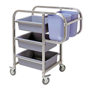 SOGA 3 Tier Food Trolley Food Waste Cart Five Buckets Kitchen Food Utility 82x43x92cm Square - Hospitality Connect