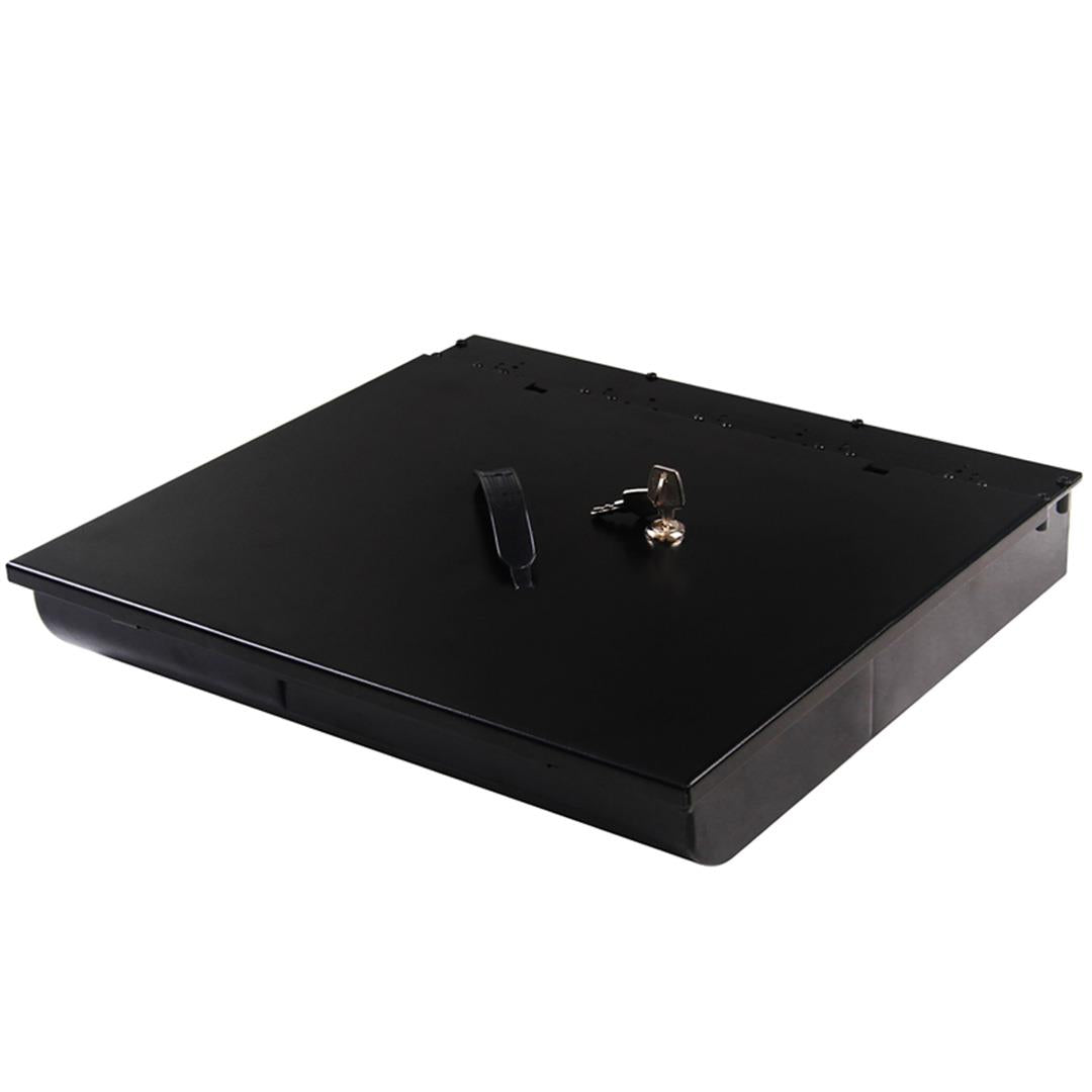 SOGA 4 Bills 8 Coins Cash Tray With Lockable Lid Heavy Duty Spare Cash Tray Black - Hospitality Connect