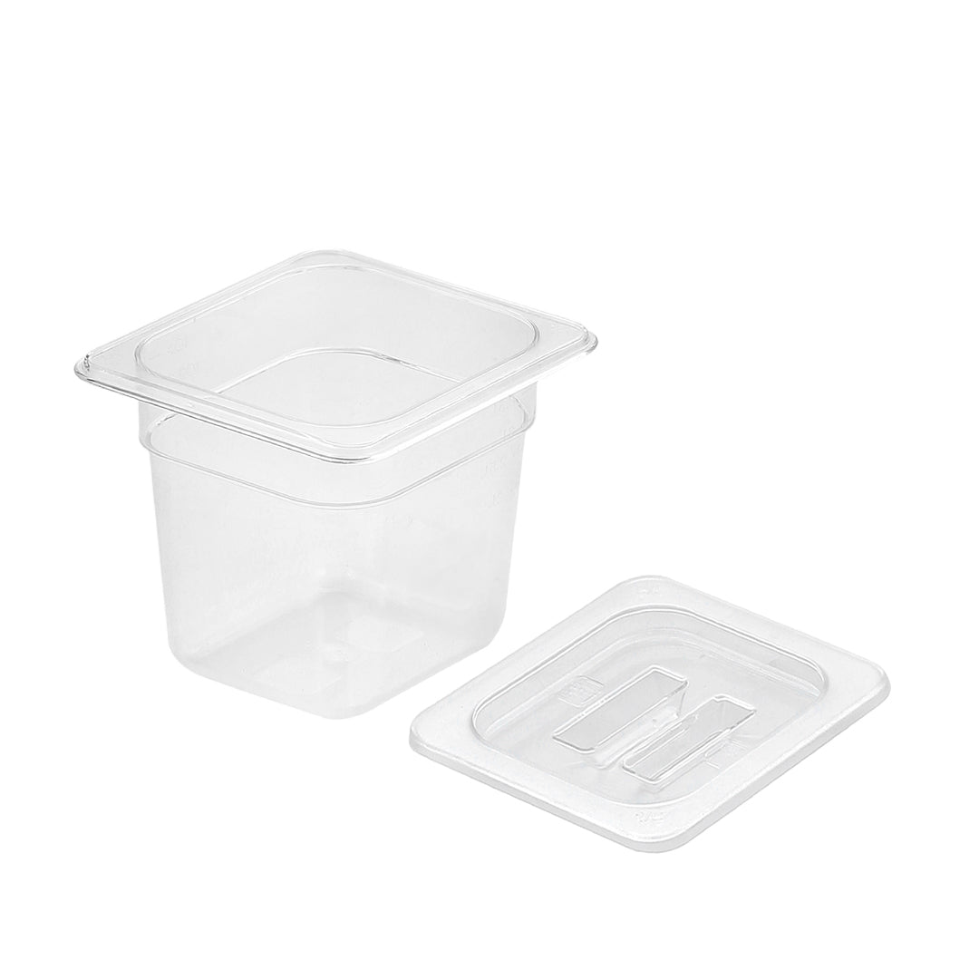SOGA 150mm Clear Gastronorm GN Pan 1/6 Food Tray Storage with Lid - Hospitality Connect
