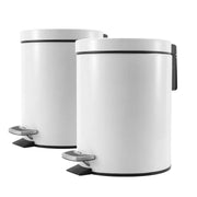 SOGA 2X 12L Foot Pedal Stainless Steel Rubbish Recycling Garbage Waste Trash Bin Round White - Hospitality Connect