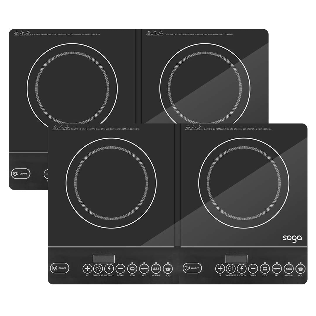 SOGA 2X Cooktop Portable Induction LED Electric Double Duo Hot Plate Burners Cooktop Stove - Hospitality Connect
