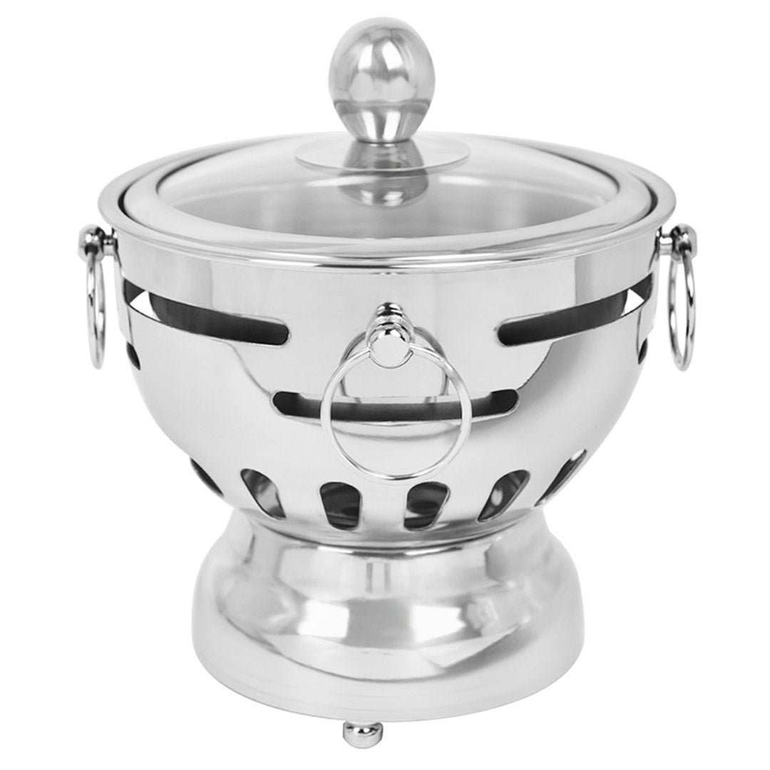 SOGA Stainless Steel Mini Asian Buffet Hot Pot Single Person Shabu Alcohol Stove Burner with Glass Lid - Hospitality Connect