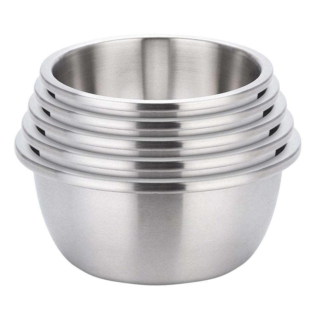 SOGA 5Pcs Deepen Matte Stainless Steel Stackable Baking Washing Mixing Bowls Set Food Storage Basin - Hospitality Connect