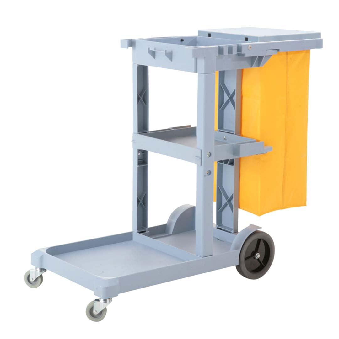 SOGA 3 Tier Multifunction Janitor Cleaning Waste Cart Trolley and Waterproof Bag with Lid - Hospitality Connect