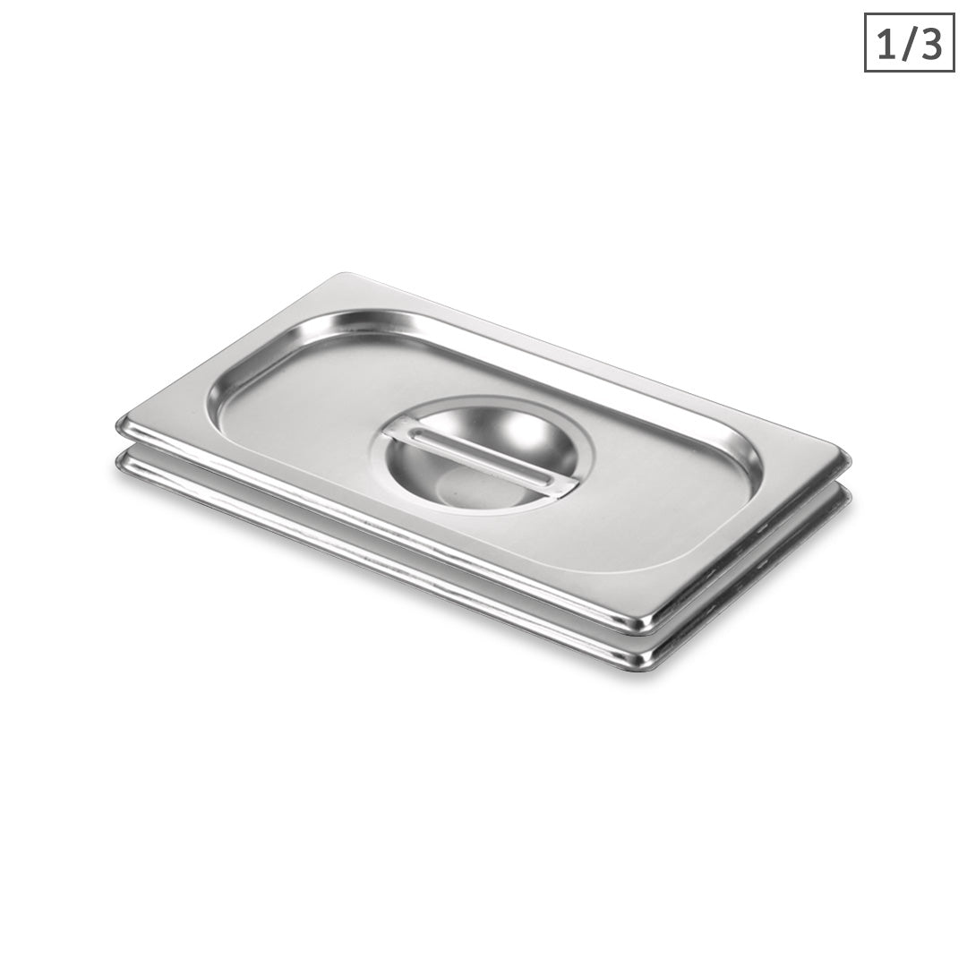 SOGA 2X Gastronorm GN Pan Lid Full Size 1/3 Stainless Steel Tray Top Cover - Hospitality Connect