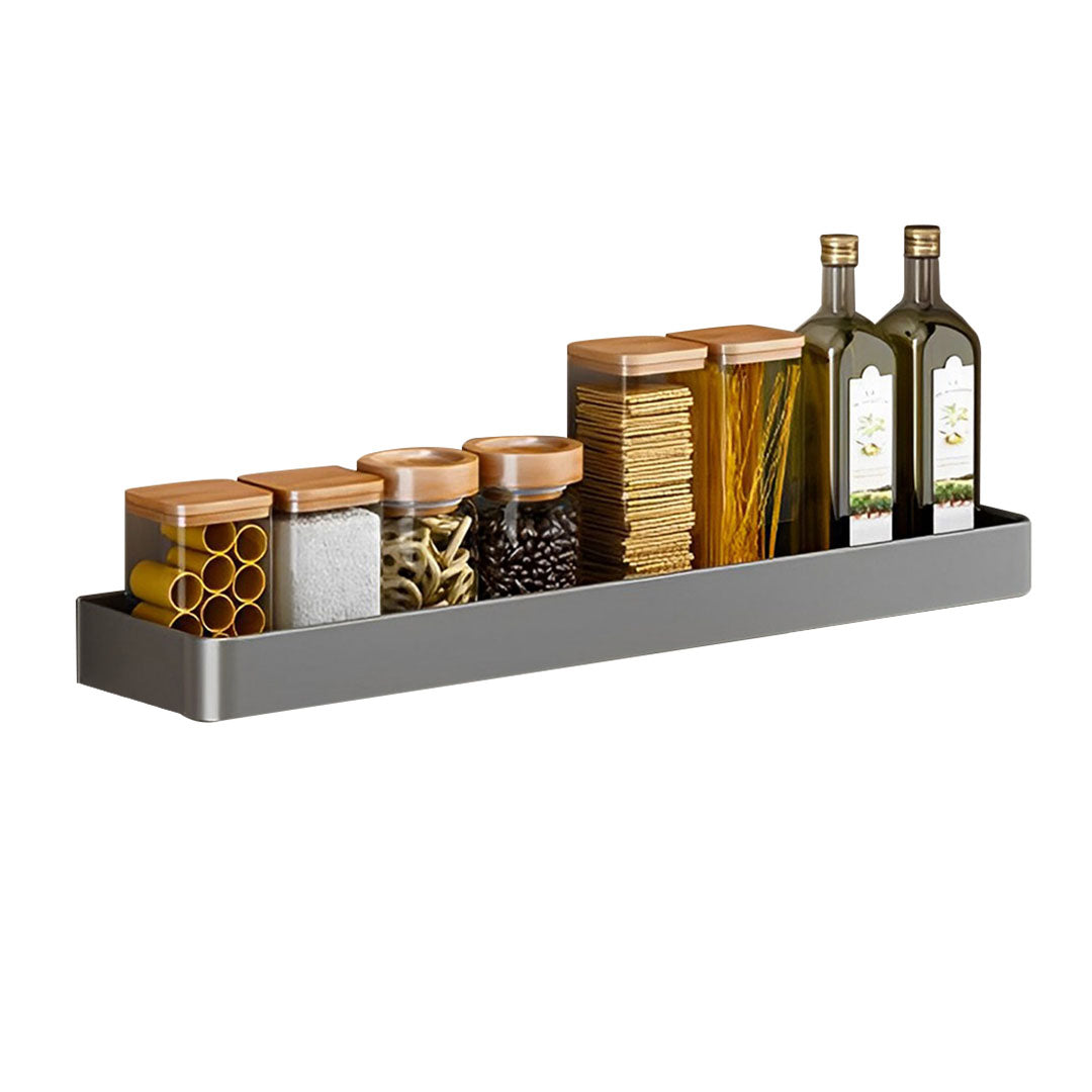 SOGA 52cm Black Wall-Mounted Rectangular Kitchen Spice Storage Organiser Space Saving Condiments Shelf Rack - Hospitality Connect