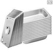 SOGA 12X Gastronorm GN Pan Full Size 1/3 GN Pan 6.5 cm Deep Stainless Steel Tray With Lid - Hospitality Connect