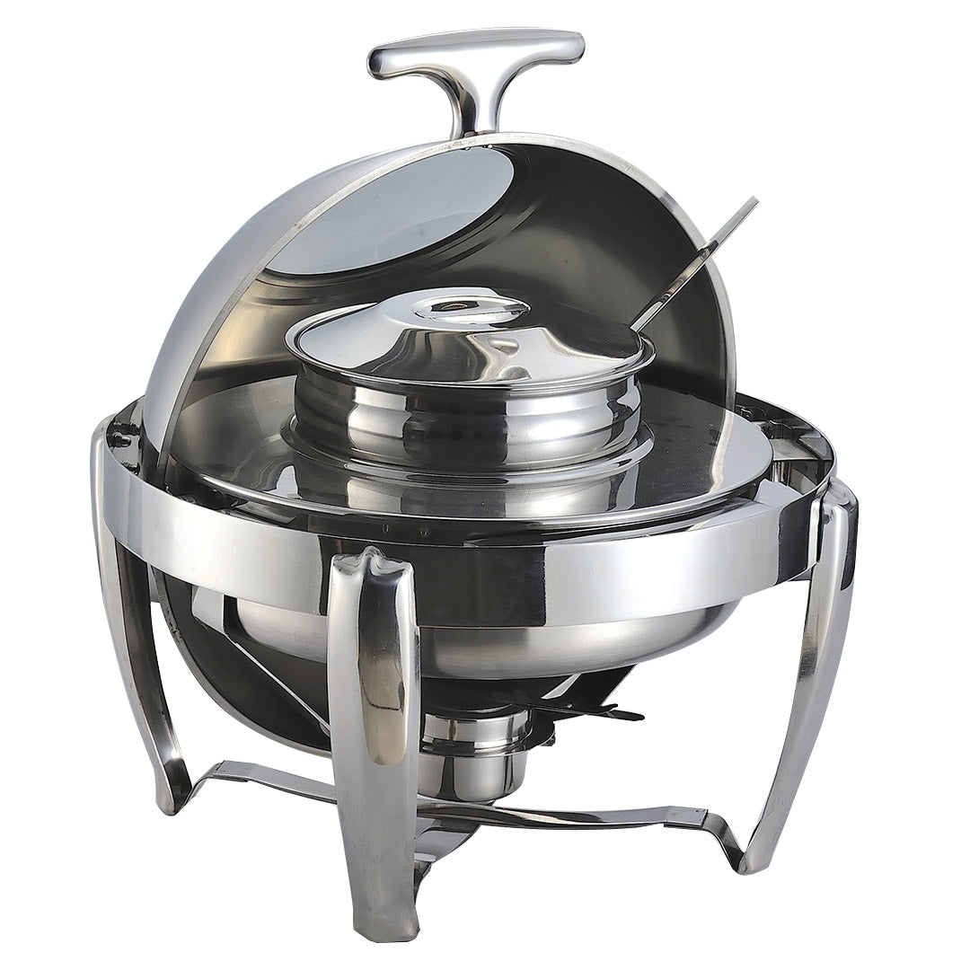 SOGA 6.5L Stainless Steel Round Soup Tureen Bowl Station Roll Top Buffet Chafing Dish Catering Chafer Food Warmer Server - Hospitality Connect