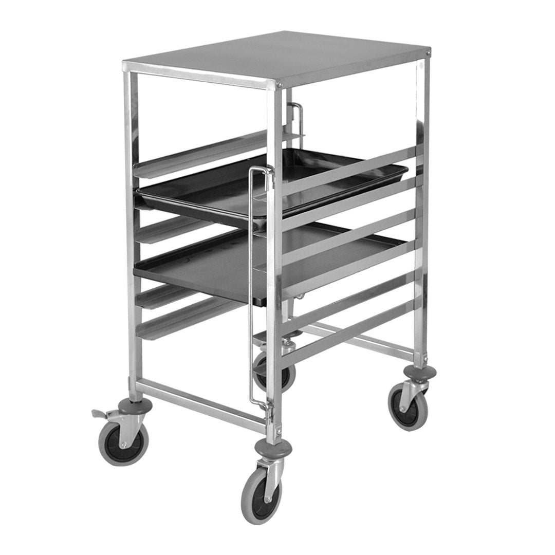 SOGA Gastronorm Trolley 7 Tier Stainless Steel Bakery Trolley Suits 60cmx40cm Tray with Working Surface - Hospitality Connect