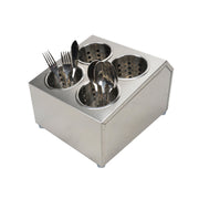 SOGA 18/10 Stainless Steel Commercial Conical Utensils Square Cutlery Holder with 4 Holes - Hospitality Connect