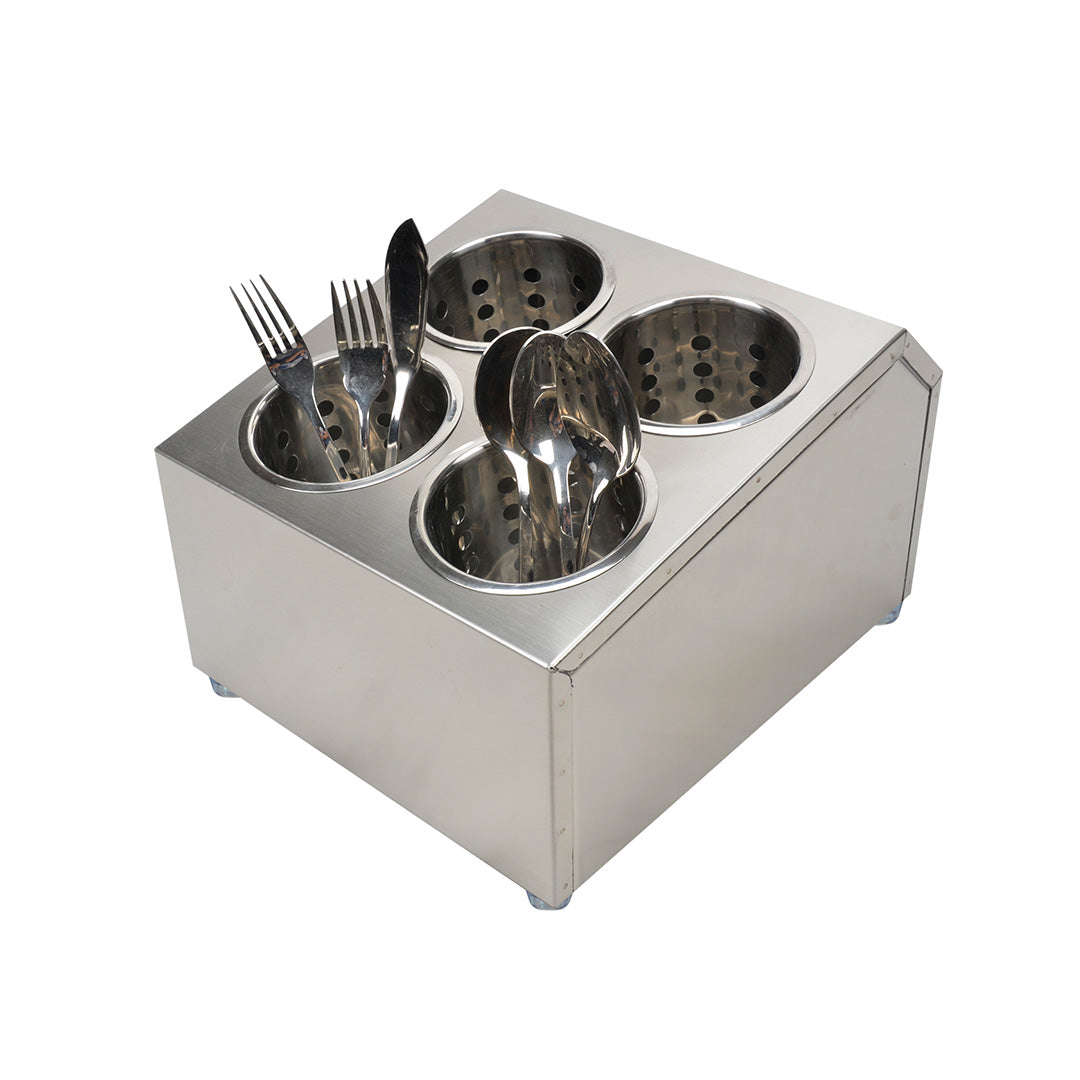SOGA 18/10 Stainless Steel Commercial Conical Utensils Square Cutlery Holder with 4 Holes - Hospitality Connect
