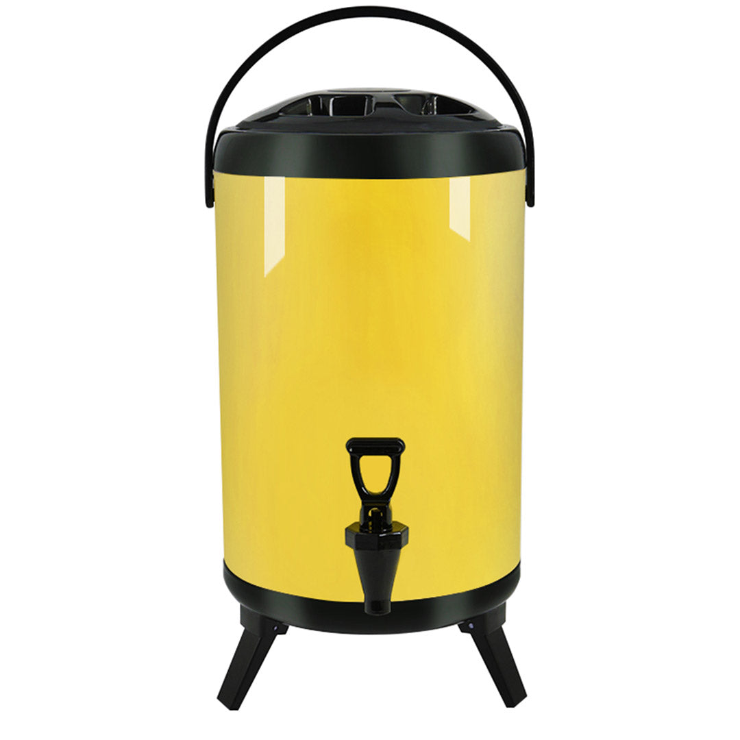 SOGA 8L Stainless Steel Insulated Milk Tea Barrel Hot and Cold Beverage Dispenser Container with Faucet Yellow - Hospitality Connect
