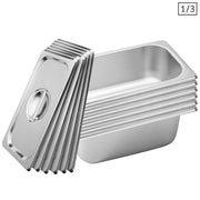 SOGA 6X Gastronorm GN Pan Full Size 1/3 GN Pan 10cm Deep Stainless Steel Tray With Lid - Hospitality Connect