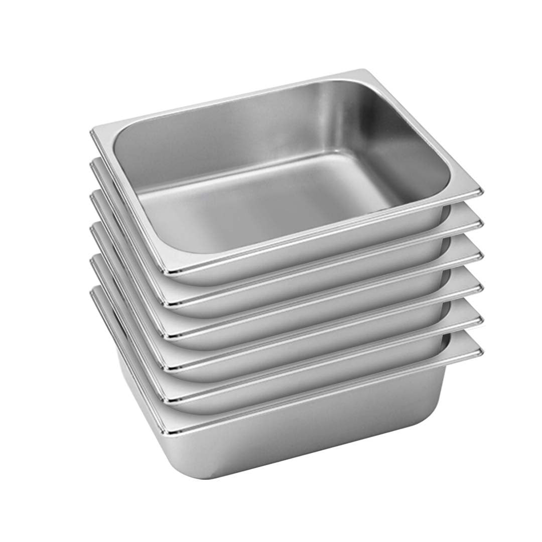 SOGA 6X Gastronorm GN Pan Full Size 1/2 GN Pan 10cm Deep Stainless Steel Tray - Hospitality Connect
