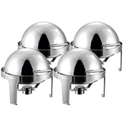 SOGA 4X 6L Stainless Steel Chafing Food Warmer Catering Dish Round Roll Top - Hospitality Connect