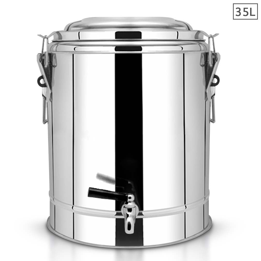 SOGA 35L Stainless Steel Insulated Stock Pot Dispenser Hot & Cold Beverage Container With Tap - Hospitality Connect