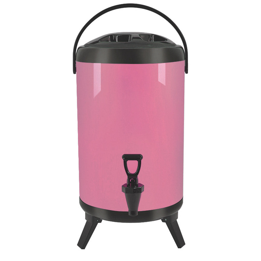 SOGA 8L Stainless Steel Insulated Milk Tea Barrel Hot and Cold Beverage Dispenser Container with Faucet Pink - Hospitality Connect