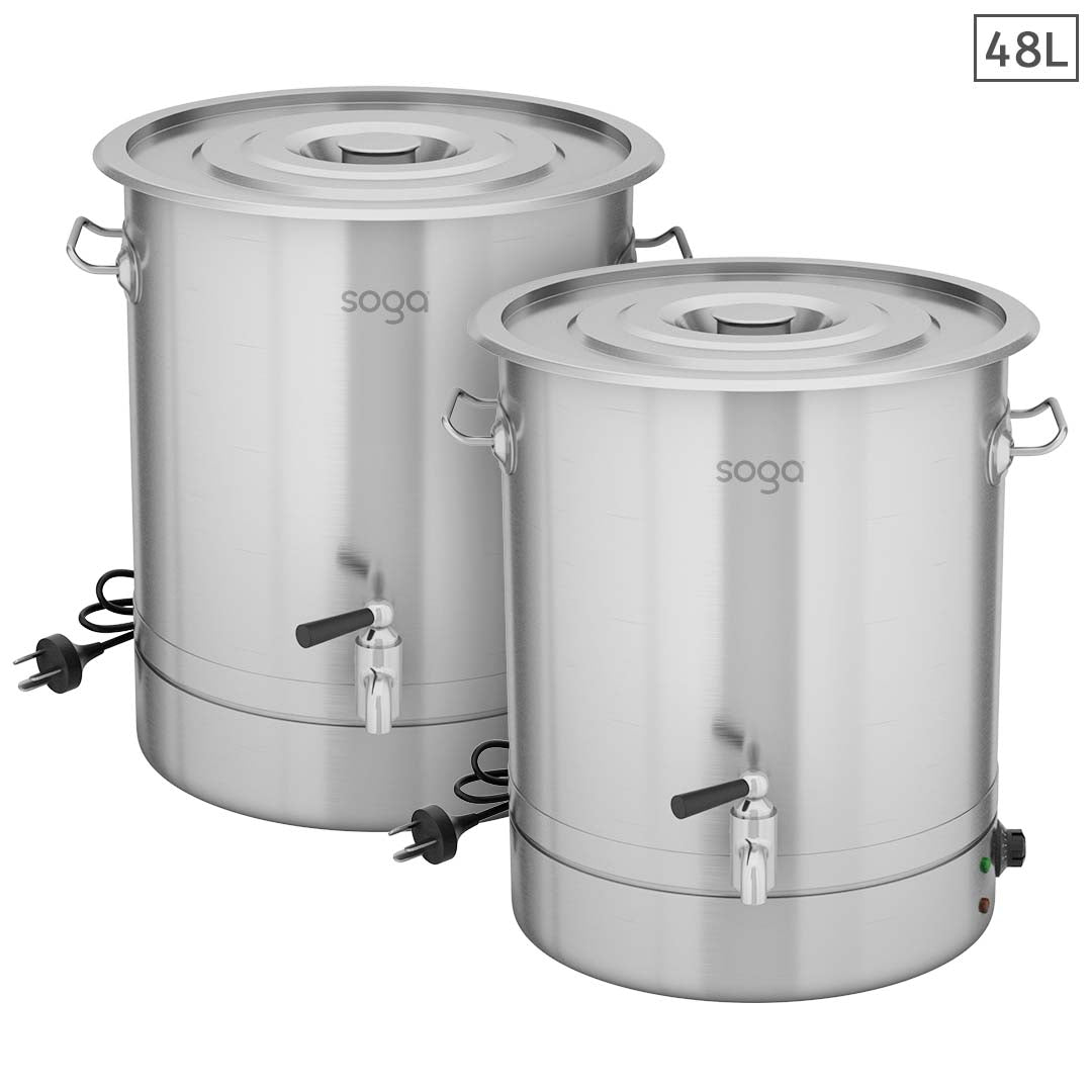 SOGA 2X 48L Stainless Steel URN Commercial Water Boiler 2200W - Hospitality Connect