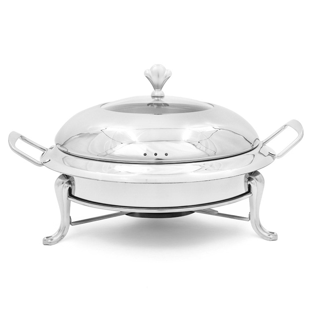 SOGA Stainless Steel Round Buffet Chafing Dish Cater Food Warmer Chafer with Glass Top Lid - Hospitality Connect