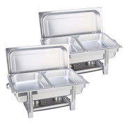 SOGA 2X Double Tray Stainless Steel Chafing Catering Dish Food Warmer - Hospitality Connect