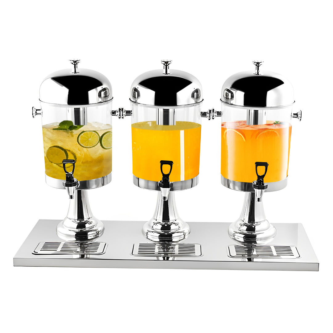 SOGA Triple Head 24L Stainless Steel Dispenser Beverage Juicer Transparent Commercial Drink Container Jug - Hospitality Connect
