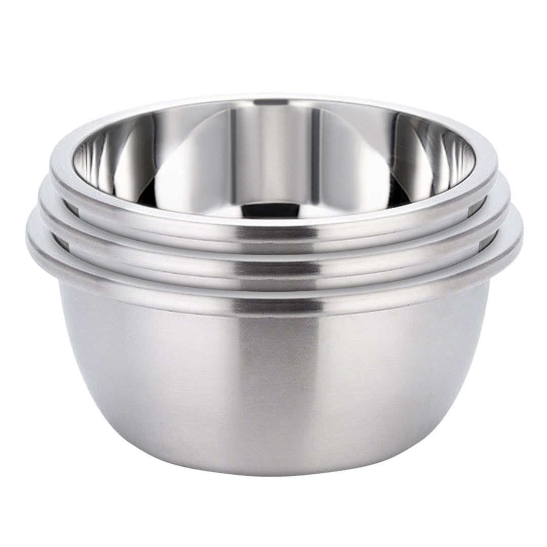 SOGA 3Pcs Deepen Polished Stainless Steel Stackable Baking Washing Mixing Bowls Set Food Storage Basin - Hospitality Connect