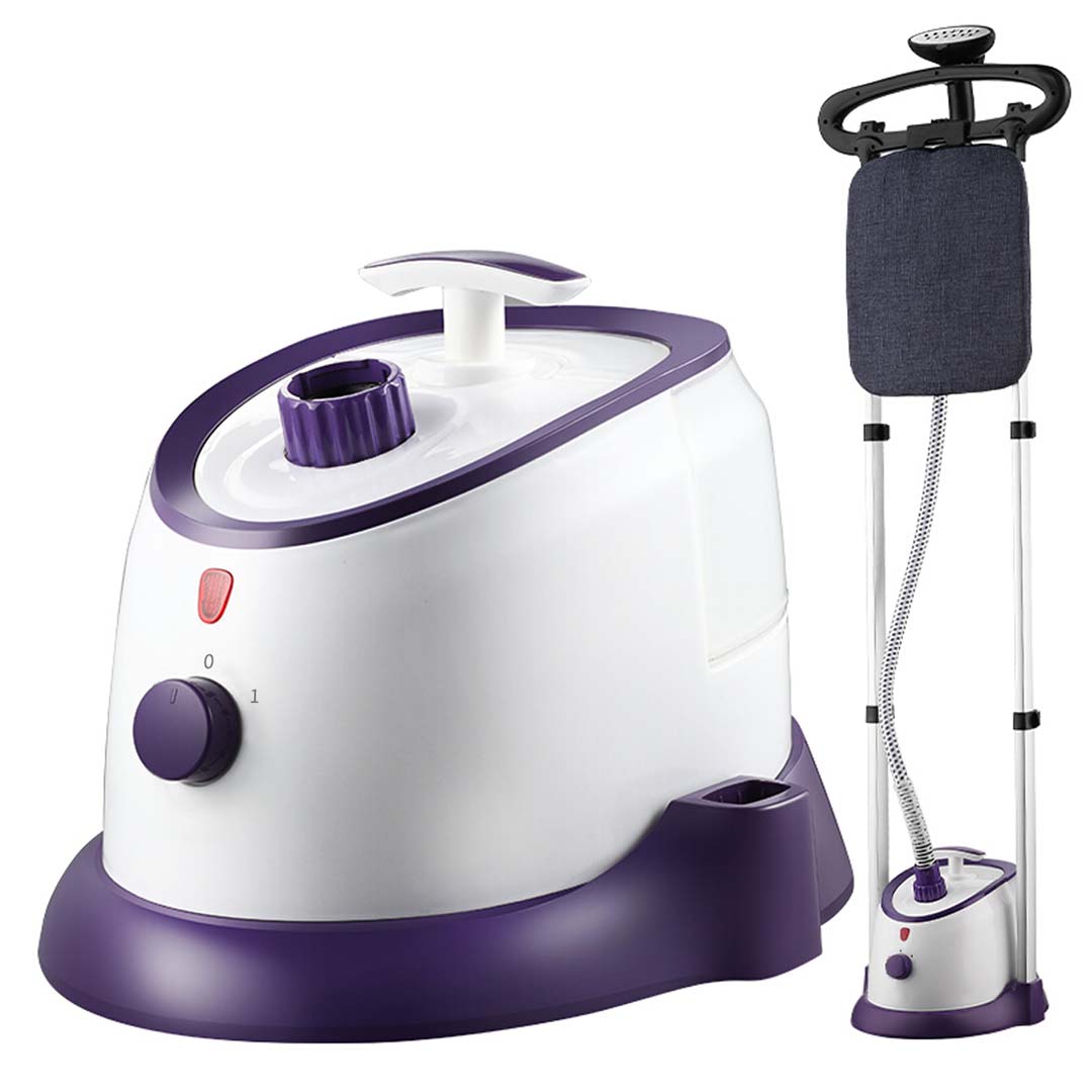 SOGA Garment Steamer Vertical Twin Pole Clothes 1700ml 1800w Professional Steaming Kit Purple - Hospitality Connect