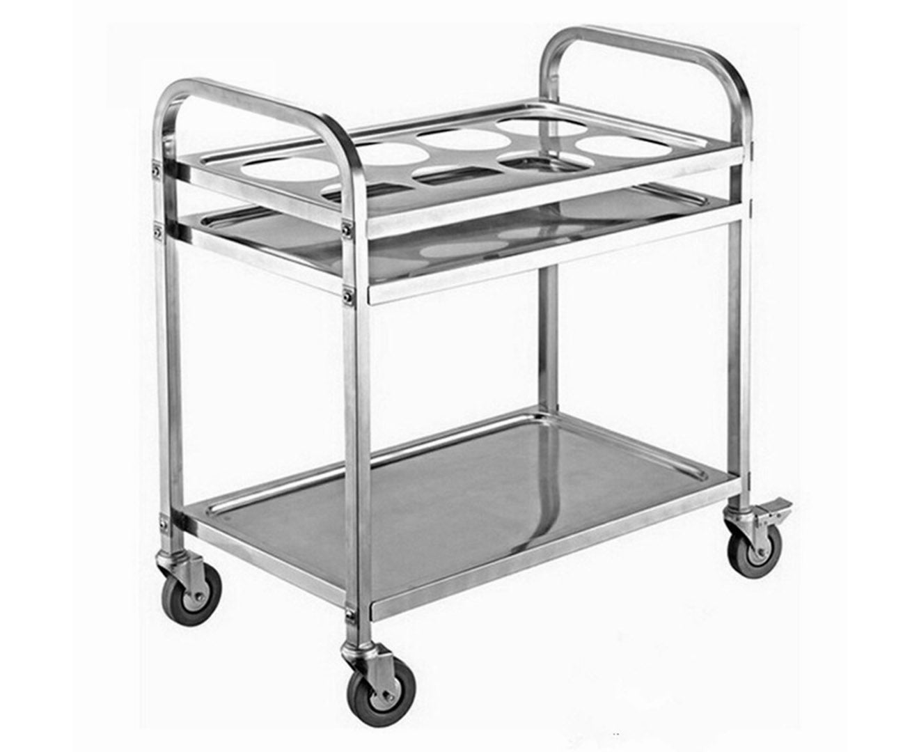 SOGA 2 Tier Stainless Steel 8 Compartment Kitchen Seasoning Car Service Trolley Condiment Holder Cart Spice Bowl - Hospitality Connect