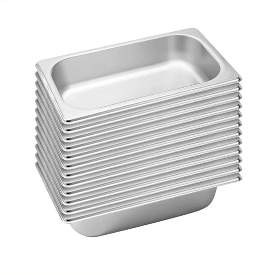 SOGA 12X Gastronorm GN Pan Full Size 1/3 GN Pan 6.5 cm Deep Stainless Steel Tray - Hospitality Connect