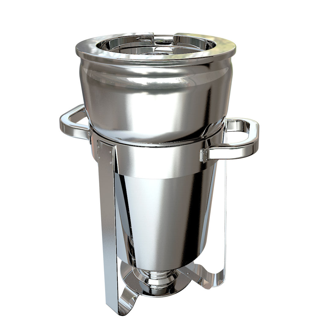 SOGA 7L Round Stainless Steel Soup Warmer Marmite Chafer Full Size Catering Chafing Dish - Hospitality Connect