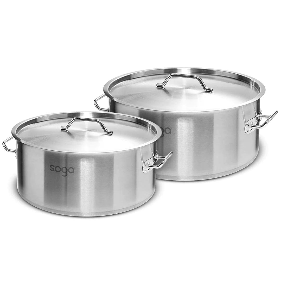 SOGA Stock Pot 14L 23L Top Grade Thick Stainless Steel Stockpot 18/10 - Hospitality Connect