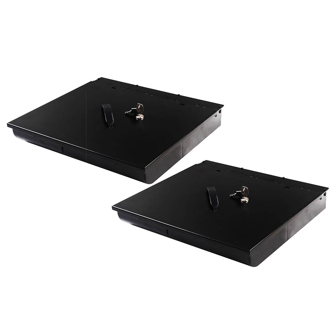 SOGA 2X 4 Bills 8 Coins Cash Tray With Lockable Lid Heavy Duty Spare Cash Tray Black - Hospitality Connect